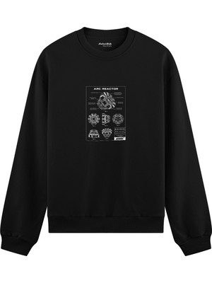 The Lucid Lab Arc Reactor Oversize Sweatshirt - Siyah