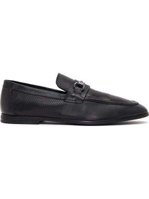 Derimod Erkek Siyah Tokalı Deri Casual Loafer 26SFD670918