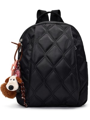 Derimod Kadın Siyah Aksesuarlı Kapitone Sırt Çantası 26PBD27306F