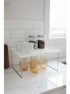 Orvila Kare Mutfak ve Banyo Düzenleyici Raf Çok Amaçlı Organizer Raf