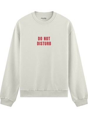 The Lucid Lab Do Not Disturb  Oversize Sweatshirt - Beyaz