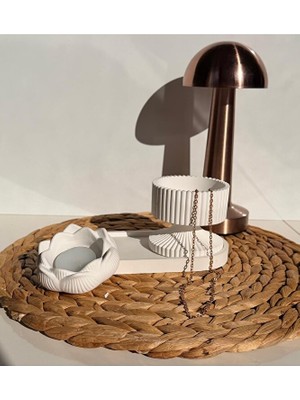 Modesta Home El Yapımı Dekoratif Takı Standı & Mumluk Set – Modern Bohem Masa Üstü Organizer