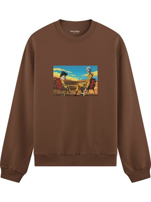The Lucid Lab Breaking Bad / Rick And Morty  Oversize Sweatshirt - Kahverengi