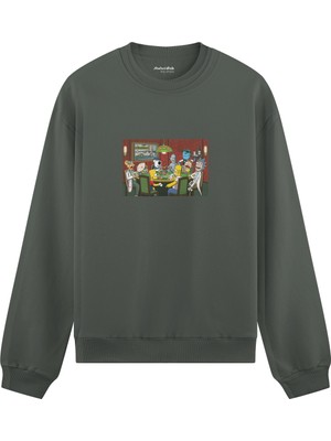 The Lucid Lab Champions League Poker  Oversize Sweatshirt - Antrasit