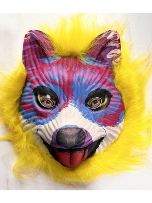 Konyax Sarı Saçlı Sevimli Köpek Maskesi Mega Peluş 35 No