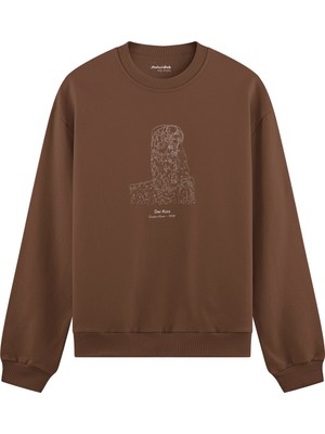 The Lucid Lab Der Kuss  Oversize Sweatshirt - Kahverengi