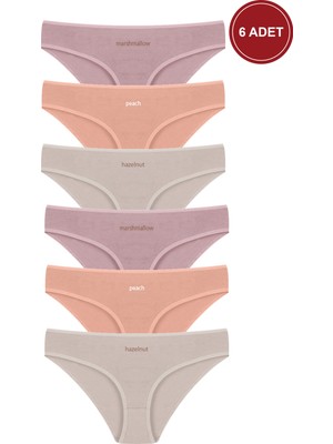 Koza İç Giyim Kadın 6'lı Pamuklu Basic Külot