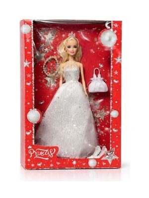 Nasyonel Toys Aksesuarlı Prenses Bebek Seti Gelinlikli Oyuncak Bebek Renkli Kutuda