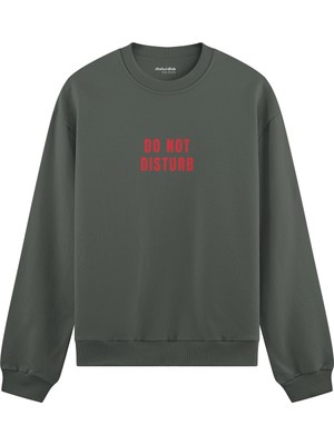 The Lucid Lab Do Not Disturb  Oversize Sweatshirt - Antrasit