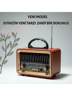 Dexxony Nostaljik Ahşap Radyo Bluetooth Hoparlör - Şarjlı Fm/usb/sd Müzik Kutusu
