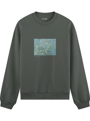 The Lucid Lab Almond Blossoms Oversize Sweatshirt - Antrasit