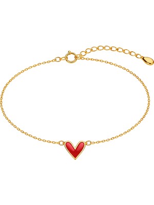 Zeya Kuyumculuk 14 Ayar Altın V Form Kalp Bileklik