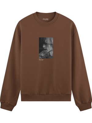The Lucid Lab Brian Jones London 1966  Oversize Sweatshirt - Kahverengi