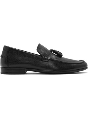 Derimod Erkek Siyah Püsküllü Deri Casual Loafer 26SFD6004FT