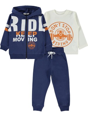 Civil Boys 3'lü Eşofman Takımı Mavi 2-5 Yaş Erkek Çocuk için Özel Tasarım