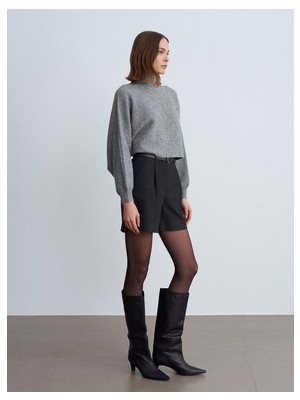 Dilvin 72232 Kemerli Şort-Siyah