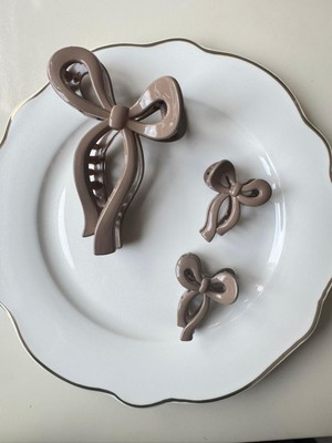 Joinkidz Mat Renk Büyük Fiyonk Toka Üçlü Set Vizon