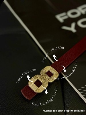 Fiori Dörtgen Uzun Tokalı Ince Kadın Kemeri, Ceket Kemeri, Gömlek Kemeri, Elbise Kemeri