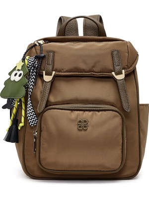 Derimod Kadın Vizon Kumaş Charmlı Sırt Çantası 26PBD24656F