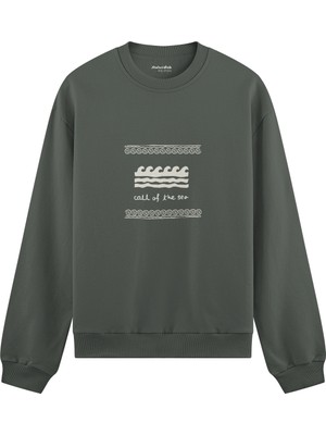 The Lucid Lab Call Of The Sea  Oversize Sweatshirt - Antrasit
