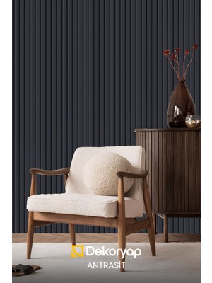 Dekoryap Mdf Duvar Paneli 12x275cm Antrasit Renk (5 Adet)