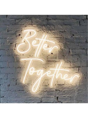 Better Together Yazılı LED Aydınlatma, Tabela 60X67CM, Parti ve Organizasyon Süsü