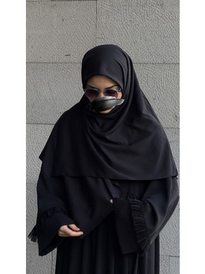 Qalortex Scarf Pamuklu Organik Modal Eşarp-Siyah