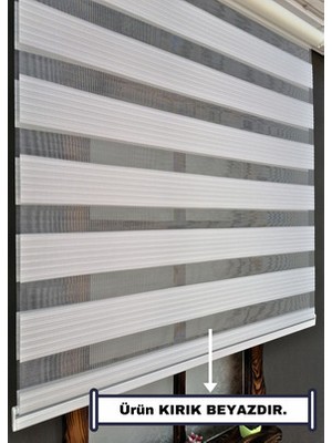 ESDEH Zebra Stor Güneşlik Perde Beyaz Renkli Polyester Kumaş 80 x 200 cm Düz Desen Özellikli