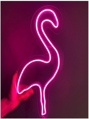 Pembe Flamingo Pink Neon LED Duvar Tabela Pleksi