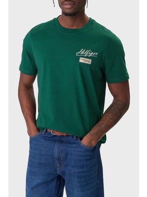 Tommy Hilfiger Logolu % 100 Pamuk Regular Fit Bisiklet Yaka T Shirt Erkek T Shirt MW0MW41471 L4M