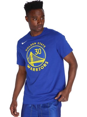 Nike Air Jordan Golden State Warriors Nba Erkek Basketbol Tişört Mavi