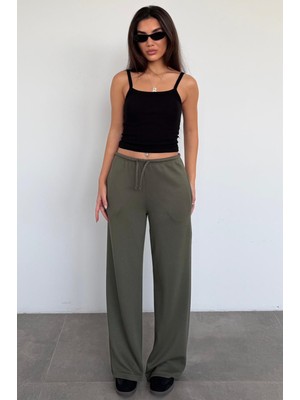 Madmext Haki Geniş Paça Barrel Fit Eşofman Altı MG2646