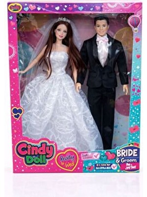 Nasyonel Toys Gelin ve Damat Oyuncak Bebek Seti Düğün Temalı Kız Çocuk Oyuncağı Renkli Desenli