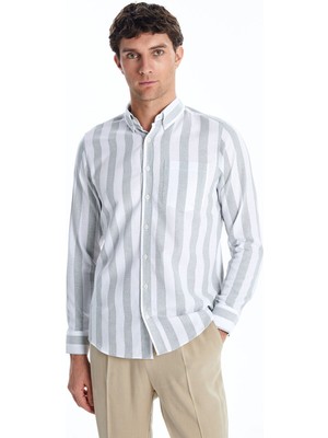 Lc Waikiki Yeni Sezon Regular Fit Uzun Kollu Çizgili Erkek Gömlek