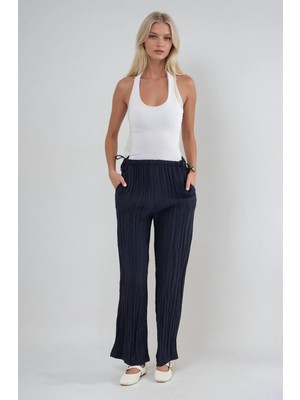 Lijuri Beli Büzgü Detaylı  Rahat Pantolon   0128