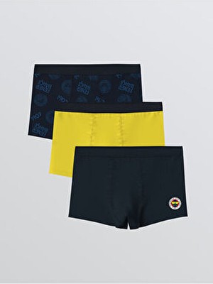Fenerbahçe Baskılı LC Waikiki 3'lü Boxer Çok Renkli Erkek Çocuk İçin Konforlu Seçim