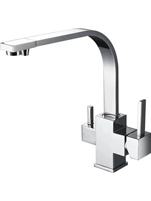 Kare Krom 3 Yollu Musluk Boğaziçi Su Arıtma