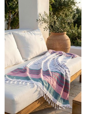 Orbit Çift Kişilik Pike 180X220 cm Çizgili Çok Renkli – %70 Pamuk %30 Polyester –  Dört Mevsim Kullanım – Türkiye Üretim Tek Parça Pike