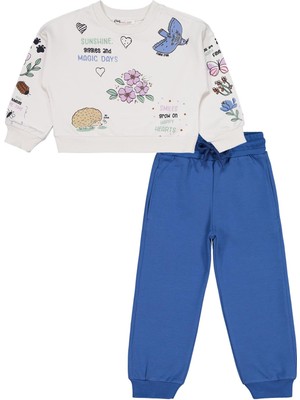 Civil Girls Magic Day Baskılı 2-5 Yaş Eşofman Takımı - Ekru 3-4 Yaş