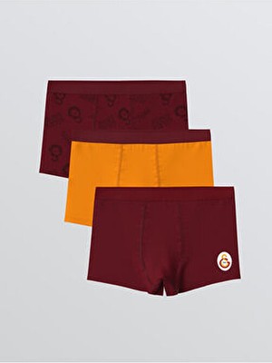 LC Waikiki Kırmızı Erkek Çocuk Galatasaray Baskılı Boxer 3'lü