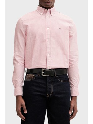 Tommy Jeans Pamuklu Regular Fit Çizgili Uzun Kollu Gömlek Erkek Gömlek DM0DM20668 Xl0