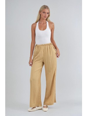 Lijuri Beli Büzgü Detaylı  Rahat Pantolon   0128