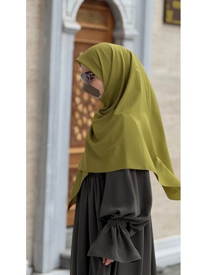 Qalortex Scarf Pamuklu Organik Modal Eşarp-Yağ Yeşil