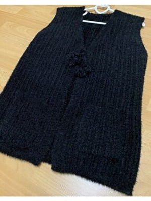 ayhanhome Yumoş Örgü Cepli Kadın Yeleği