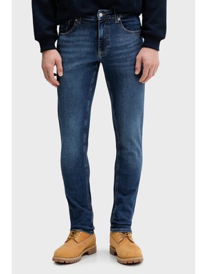 Tommy Jeans Pamuklu Slim Fit Normal Bel Jeans Erkek Kot Pantolon DM0DM22586 1bk