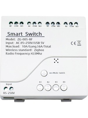 bilteknik Tuya Zigbee  4ch RF433 Akıllı Anahtar Modülü 4kanal Zigbee Röle ZG-005-RF