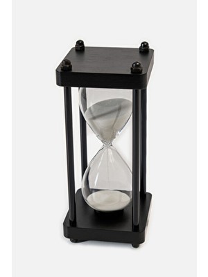 Minimalist Siyah Ahşap Kum Saati Sessiz Mekanizma ile Ev Ofis Uyumlu Şık Tasarım