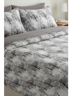 Laliva Ağaçlı Çift Kişilikçarşafı Lastikli Nevresimtakımı