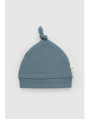 Little Gusto Organik Pamuklu Düğümlü Kaşkorse Modal Yenidoğan Şapka Yeşil