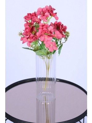 Yapay Çiçek Sitesi 5 Dallı Yapay Şeftali Çiçeği Demeti Fuşya